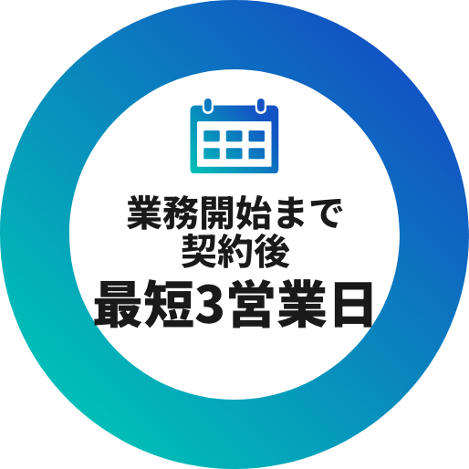 業務開始まで契約後最短3営業日